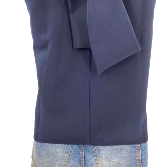 Tuckernuck | NEW Navy Mason Preppy Ruffle Collar Bow Tie Top Size XS - Picture 9 of 11